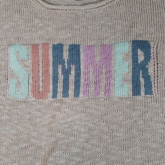 Summer Dreaming in This SuperSoft Pastel Lettering Boyfriend Sweater by Marled M - Picture 5 of 5